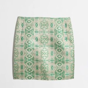 J. Crew Metallic jacquard skirt